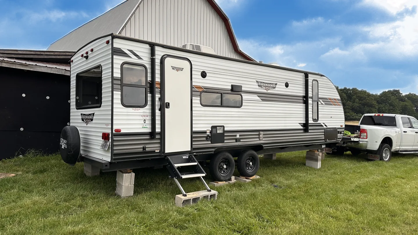 Travel trailer delivered on site